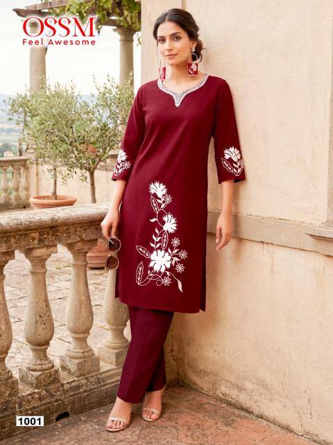 Ossm summer style coord set Surat kurti manufacturers